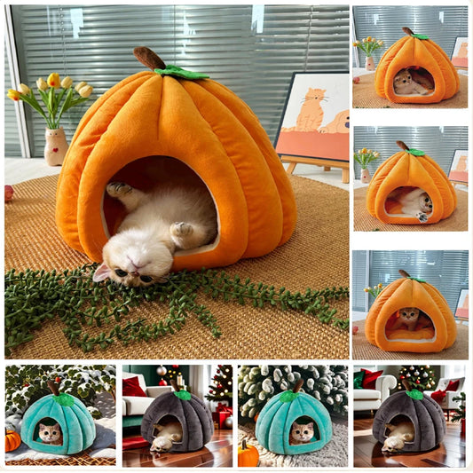 3D Pumpkin Pet House™ - Warm Winter Cat & Dog Bed